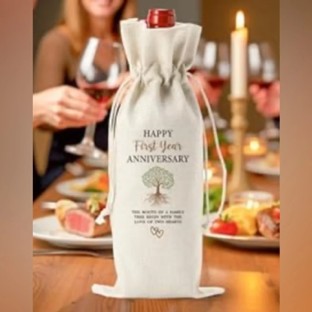 Happy First Year Anniversary Wine Bag NWT